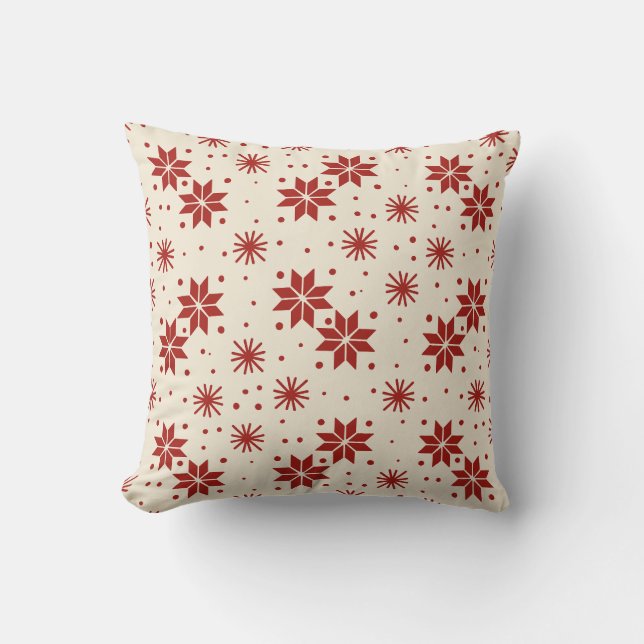 Scandi Starburst Snowflake Cushion (Front)