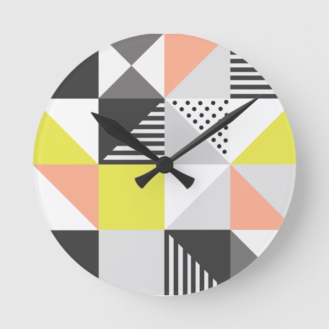 Scandi style pattern clock (Front)