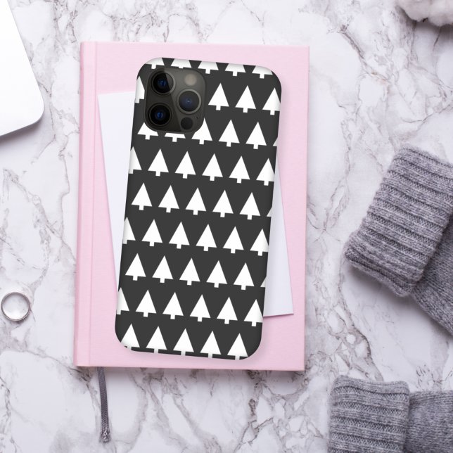 Scandi Tree Pattern | Minimalist Black and White Case-Mate iPhone Case (Creator Uploaded)