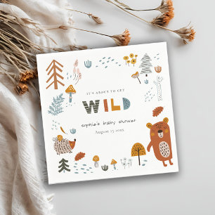 Scandi Wild Tropical Woodland Animals Baby Shower Napkin
