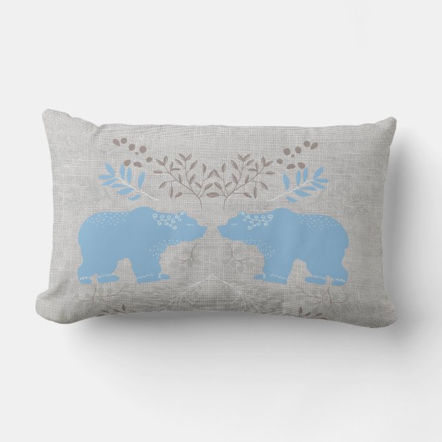 Scandia Blue Bears Lumbar Cushion (Front)