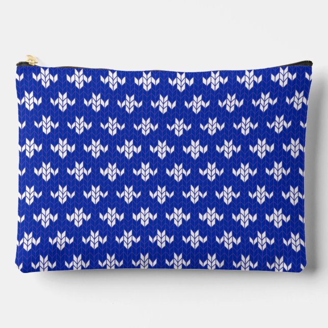 SCANDIA BLUE KNIT Large Accessory Pouch (Front)
