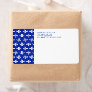 SCANDIA BLUE KNIT Shipping Address Labels 