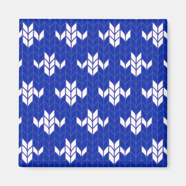 SCANDIA BLUE KNIT Square Magnet (Front)