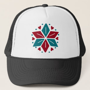 Scandia Christmas Moose Angel Blue And Red Scandia Trucker Hat