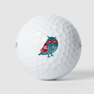 Scandia Christmas Owl Angel Blue And Red Scandia Golf Balls