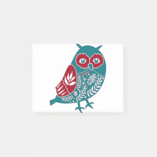 Scandia Christmas  Owl Angel Blue And Red Scandia Post-it Notes