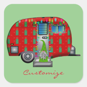 Scandia Gnome Caravan Thunder_Cove  Square Sticker