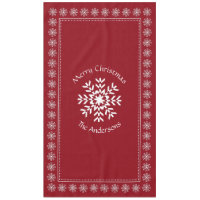 Scandianvian Christmas Snowflake Custom Text Red