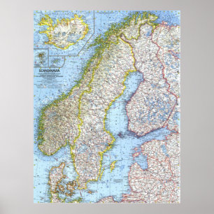 " Scandinavia: 1963/today - Detailed map Poster