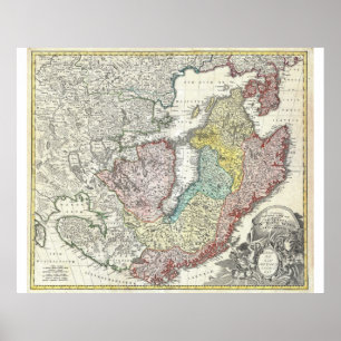 Scandinavia Finland Denmark Map Poster