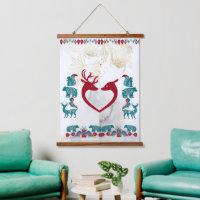 Scandinavia Folk Art Animals Nordic Reindeer Wall