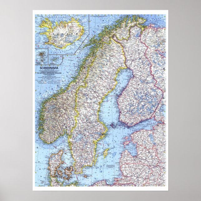 " Scandinavia: Map from 1963 ... Poster (Front)
