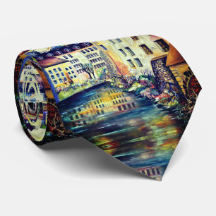 Scandinavia Stockholm Gamla Stan Old City Artwork Tie
