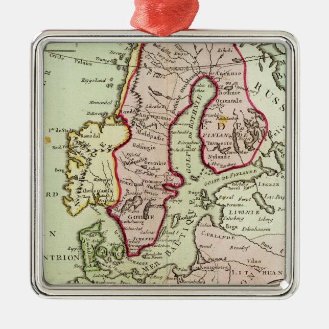 Scandinavia, Sweden, Denmark Metal Tree Decoration (Front)