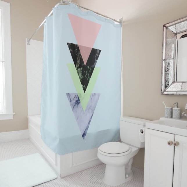 Scandinavian Abstract #884 Shower Curtain (In Situ)