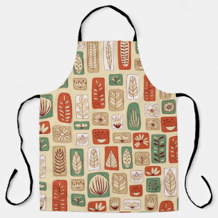 Scandinavian Abstract Leaves: Tile Design Apron