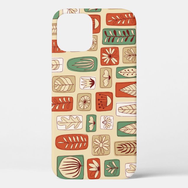 Scandinavian Abstract Leaves: Tile Design Case-Mate iPhone Case (Back)