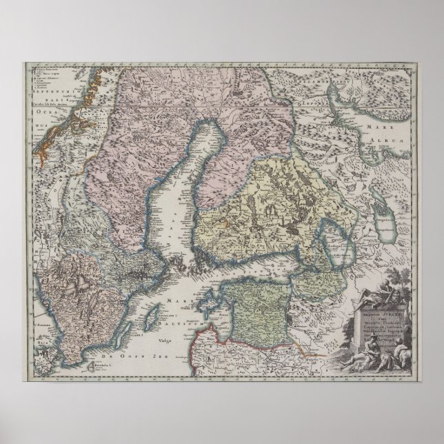 Scandinavian Antique Map Poster (Front)