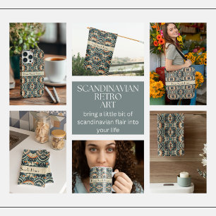 Scandinavian Art Deco customisable 7.5 Cm Round Badge