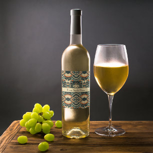 Scandinavian Art Deco customisable Wine Label