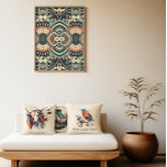 Scandinavian Art Deco Poster<br><div class="desc">This stunning poster features a unique Scandinavian Art Deco design, blending the sophisticated geometry of the Art Deco era with the warm, folk-inspired shapes of Nordic design. The rich colour palette of deep navy, earthy orange, and soft cream creates a beautiful and timeless piece of art that can be a...</div>