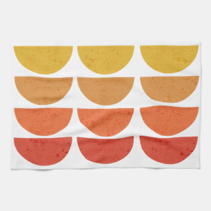 Scandinavian Art Midcentury Sunset Bowls Tea Towel