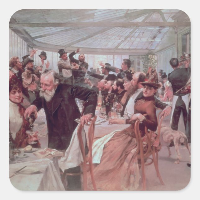 Scandinavian Artist's Luncheon Square Sticker (Front)