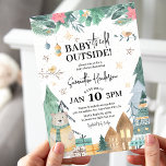 Scandinavian 'Baby it's Cold Outside' Baby Shower  Invitation<br><div class="desc">Cute Winter Baby Shower Invitation - Design features Scandinavian illustrations of a little bear,  gifts,  christmas trees,  baubles,  snowlfakes,  birds and botanical winter foliage. The modern template uses white calligraphy script and serif fonts and includes the heading 'BABY it's cold Outside!' and is easy to customise.</div>