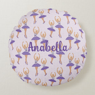 Scandinavian Ballet Ballerina Custom Round Cushion