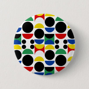 Scandinavian Bauhaus Mid-Century Pattern 6 Cm Round Badge