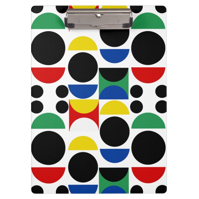 Scandinavian Bauhaus Mid-Century Pattern Clipboard (Front)