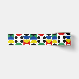 Scandinavian Bauhaus Mid-Century Pattern Satin Ribbon