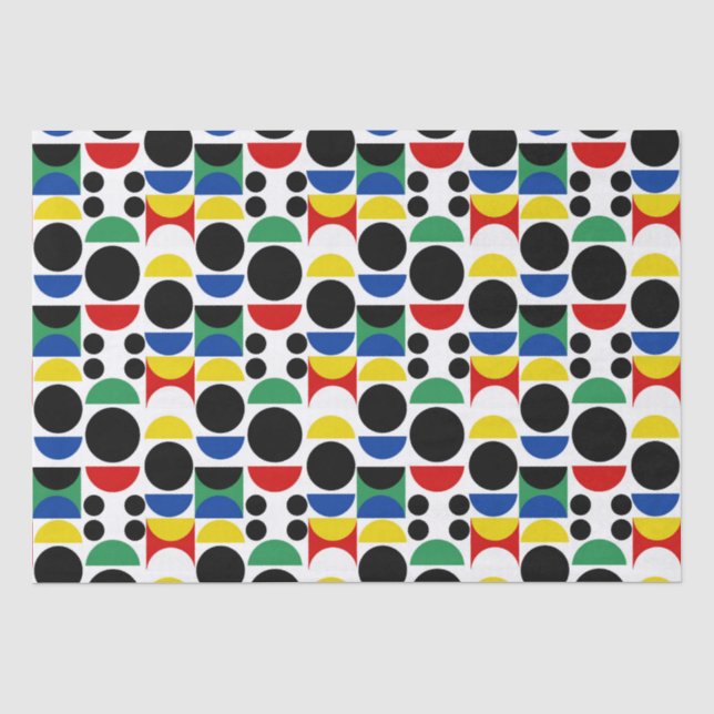 Scandinavian Bauhaus Mid-Century Pattern Tissue Paper (Front)