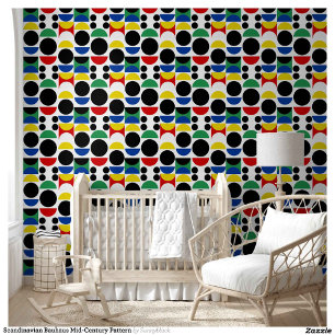 Scandinavian Bauhaus Mid-Century Pattern Wallpaper