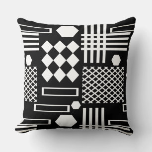 Scandinavian Black and white geometric shapes Cushion