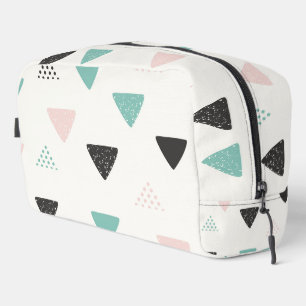 Scandinavian Black Green Pink Abstract Pattern Dopp Kit