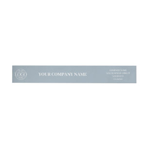 Scandinavian Blue Custom Business Logo Branded Wrap Around Label