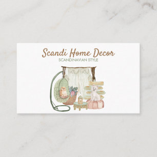 Scandinavian Boho Decor Cat Dog Nordic New Home Business Card
