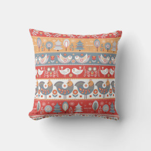 Scandinavian borders: vintage textile design. cushion