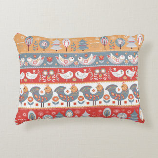 Scandinavian borders: vintage textile design. decorative cushion