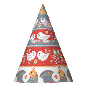 Scandinavian borders: vintage textile design. party hat