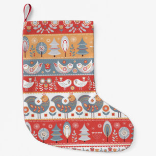 Scandinavian borders: vintage textile design. small christmas stocking