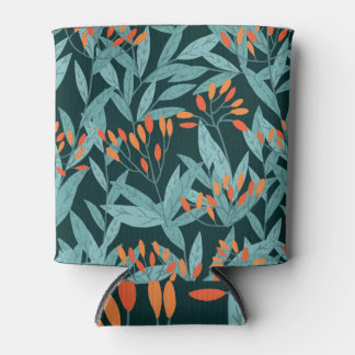Scandinavian Botanical Branches Art Can Cooler