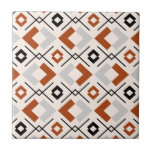 Scandinavian burnt orange grey and beige geometric tile<br><div class="desc">Burnt orange grey and beige geometric pattern</div>