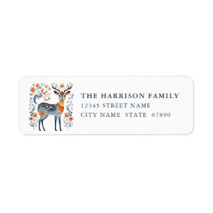 Scandinavian Christmas Deer Return Address Labels