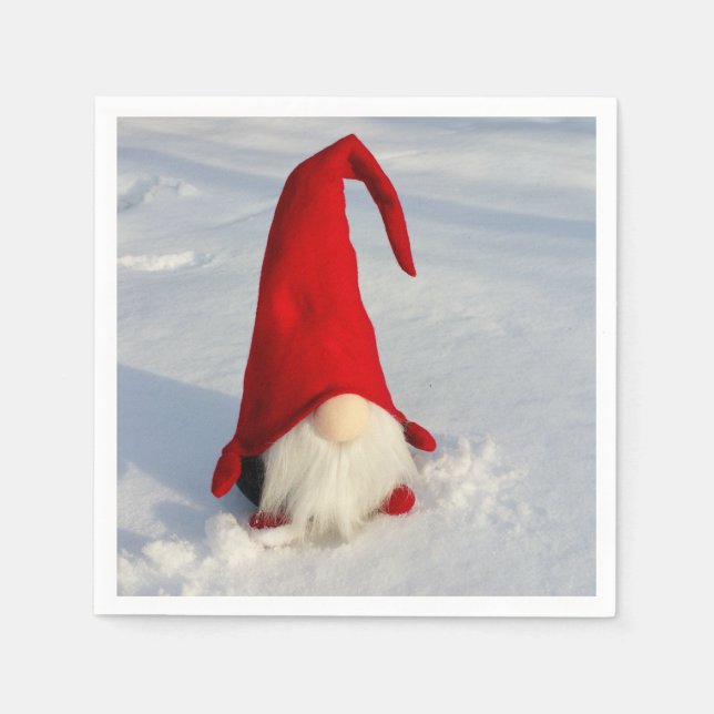 Scandinavian Christmas Gnome Napkin (Front)