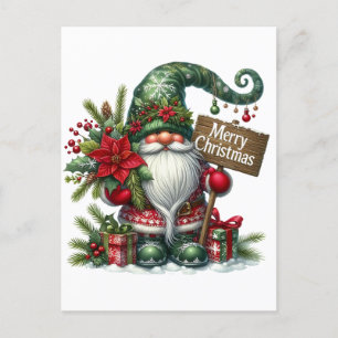Scandinavian Christmas Gnome  Postcard