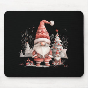 Scandinavian Christmas Gnome Red Berries  Mouse Pad