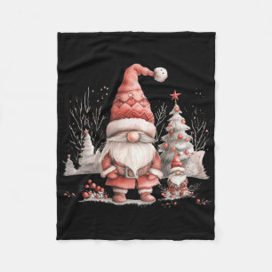 Scandinavian Christmas Gnome Red Berries T Shirt  Fleece Blanket